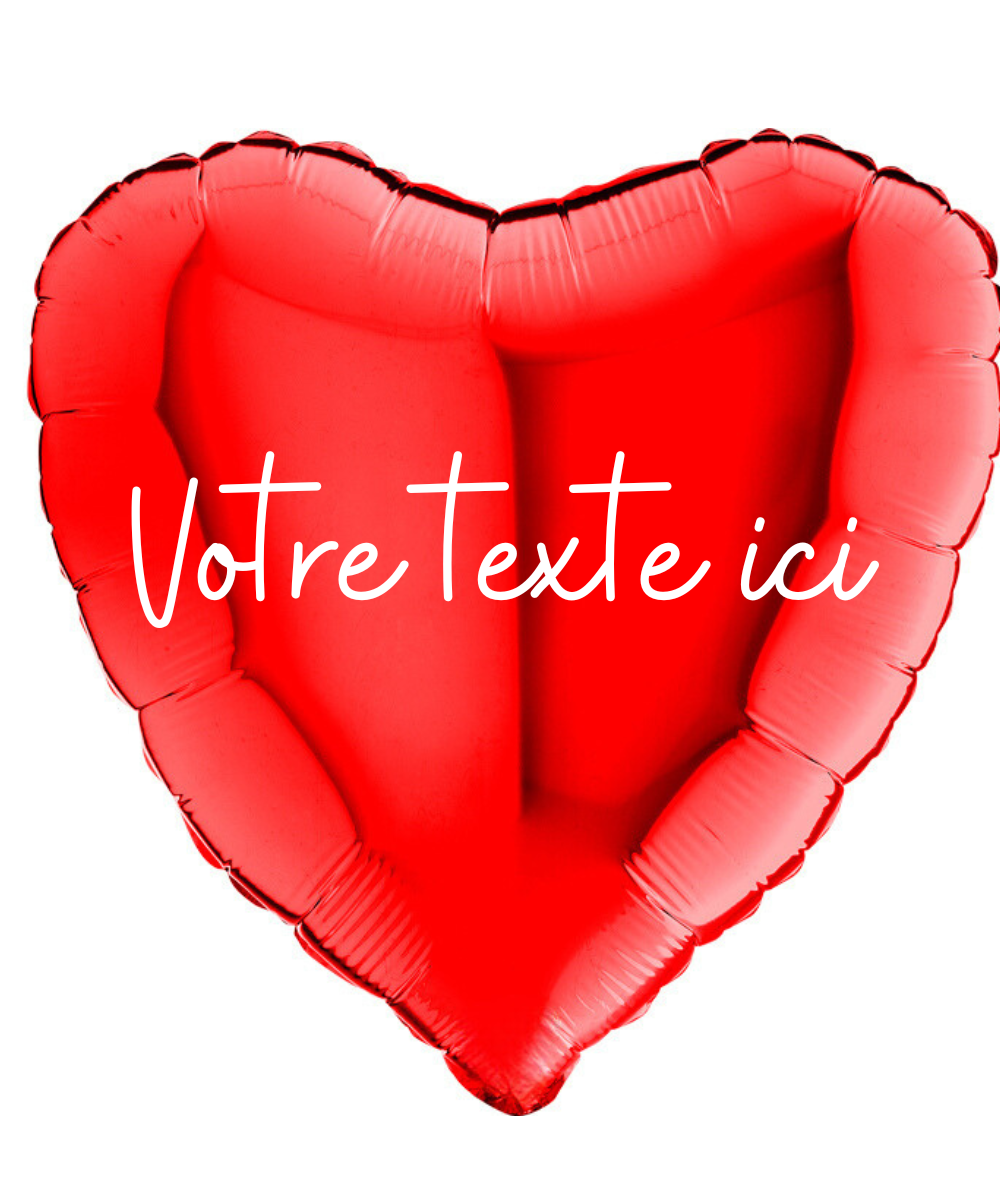 Ballon coeur rouge à personnaliser