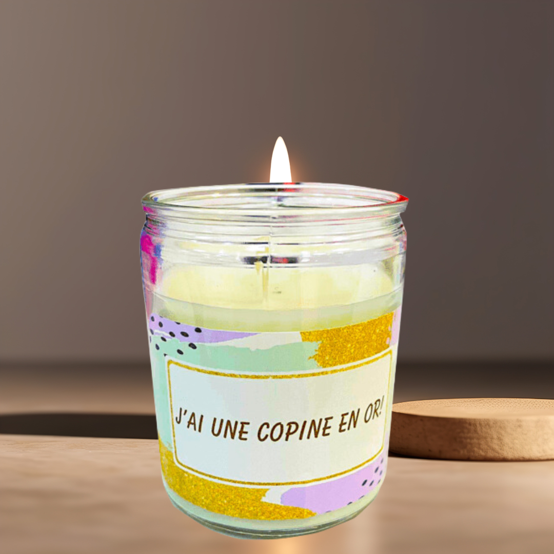 Offrez une bougie parfumée "J'ai une copine en or" - Livraison Express en 24h
