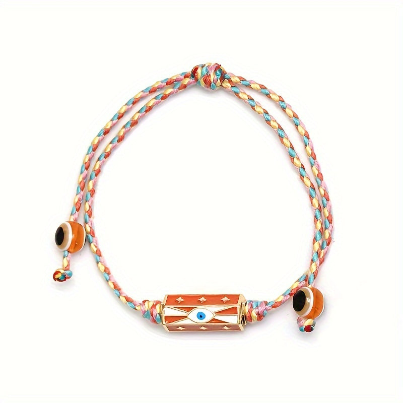 Bracelet Porte-Bonheur Œil Cuivre Orange