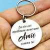 Porte-clés en acier inoxydable gravé 