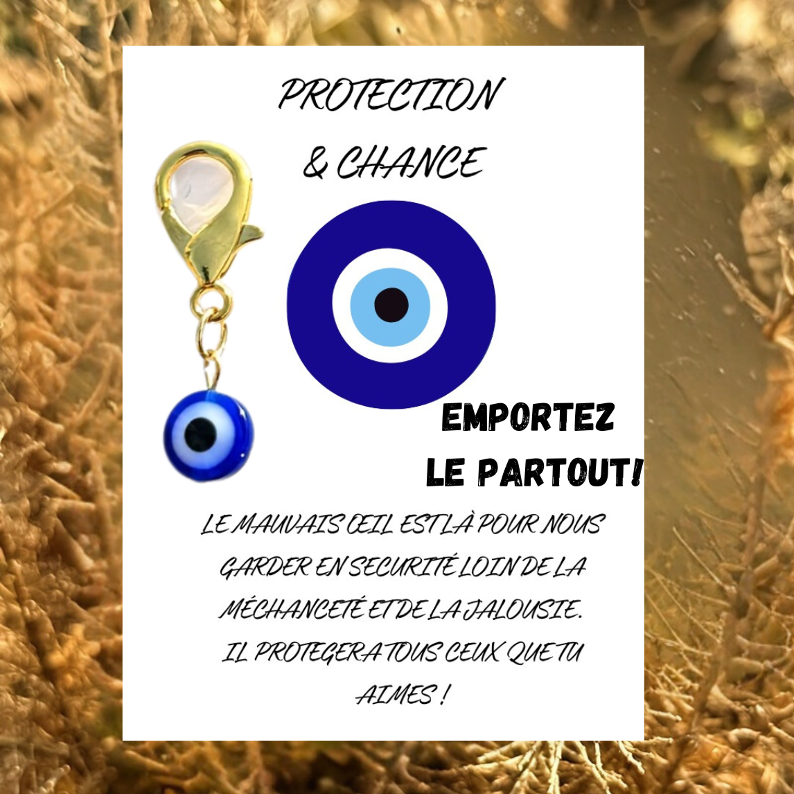 Porte-Clés de Poche Contre le Mauvais Œil
