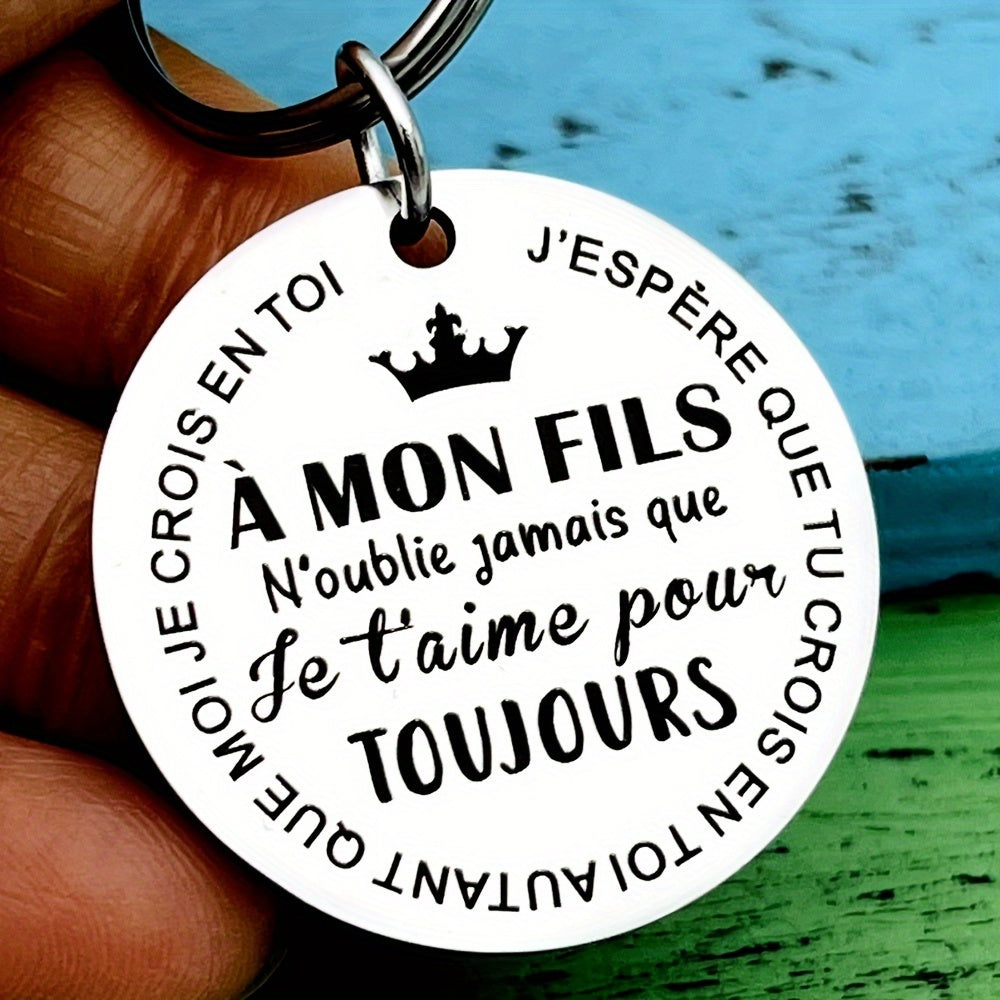 Porte-clés "N'oublie jamais que je t'aime, mon fils" – Un Cadeau Touchant et Inoubliable