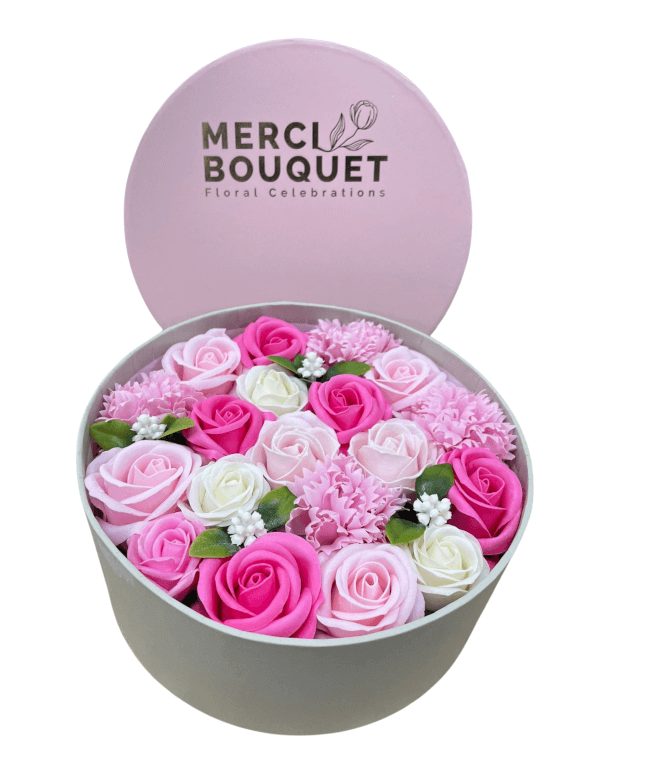 Ballon Happy birthday et son Bouquet de savon de roses