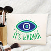 Sac à Cosmétiques Imprimé Karma Eye en Toile pour Femmes - Trousse de Maquillage Légère à Fermeture Éclair
