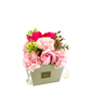 Bouquet de 3 coeurs Roses à Personnaliser et son Bouquet de Fleurs de Savons