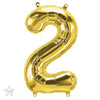 Ballon Chiffre 2 doré 66cm