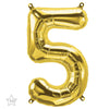 Ballon Chiffre 5 doré 66cm