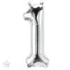 Ballon Chiffre 1 Argent 66cm