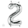Ballon Chiffre 2 Argent 66cm