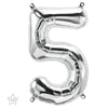 Ballon Chiffre 5 argent 66cm