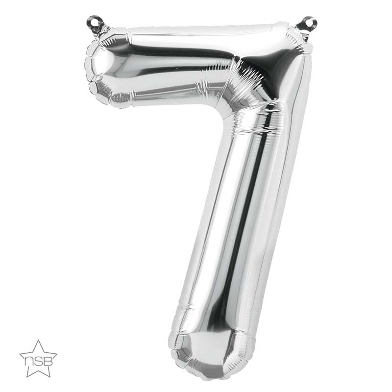 Ballon Chiffre 7 argent 66cm